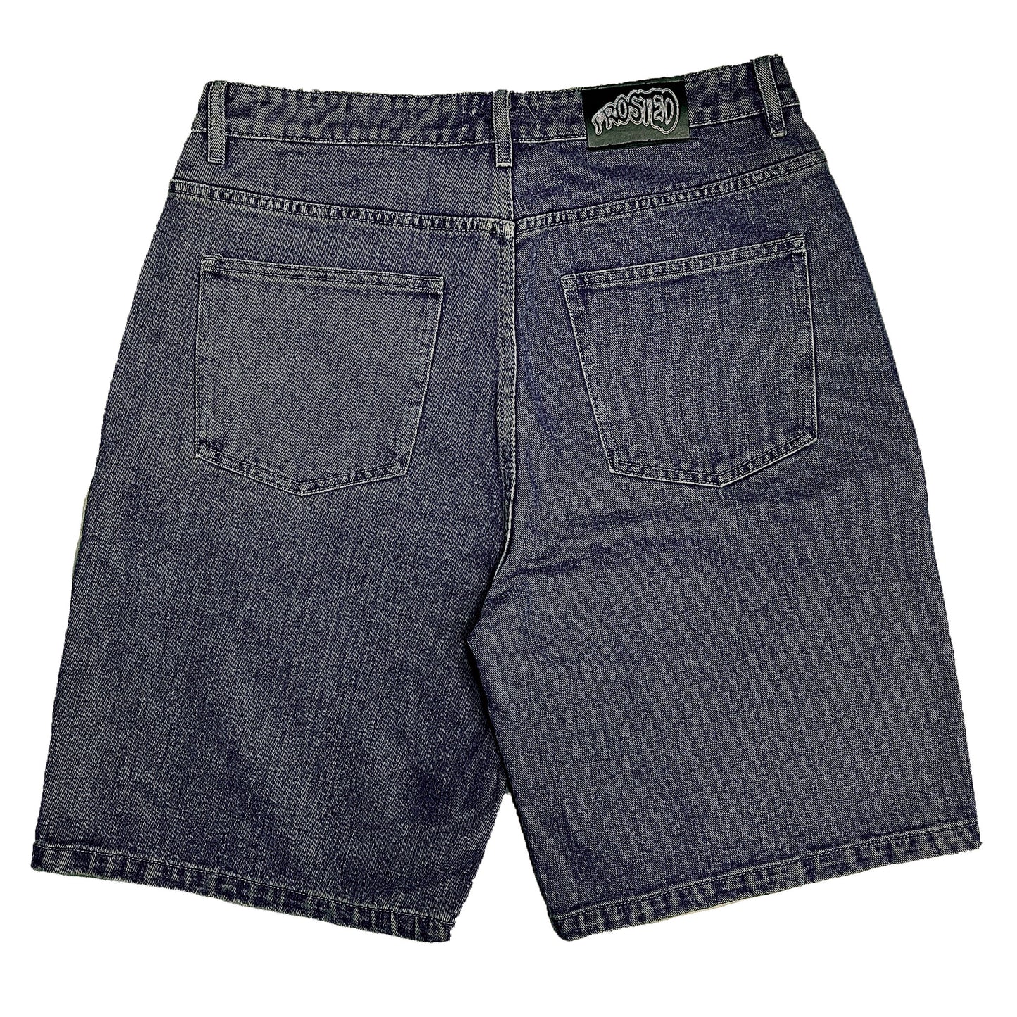 Wavy Jean Shorts Blue Grey