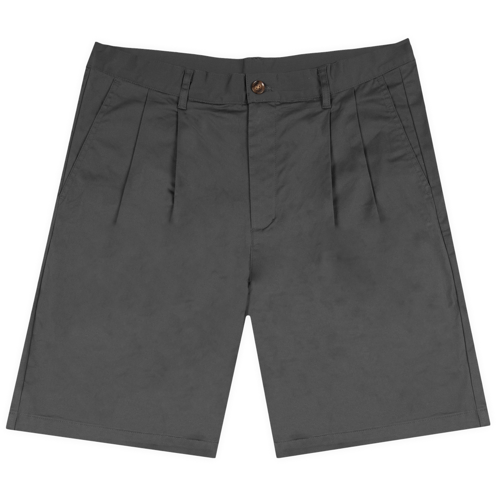 Double Pleated Shorts Dark Olive