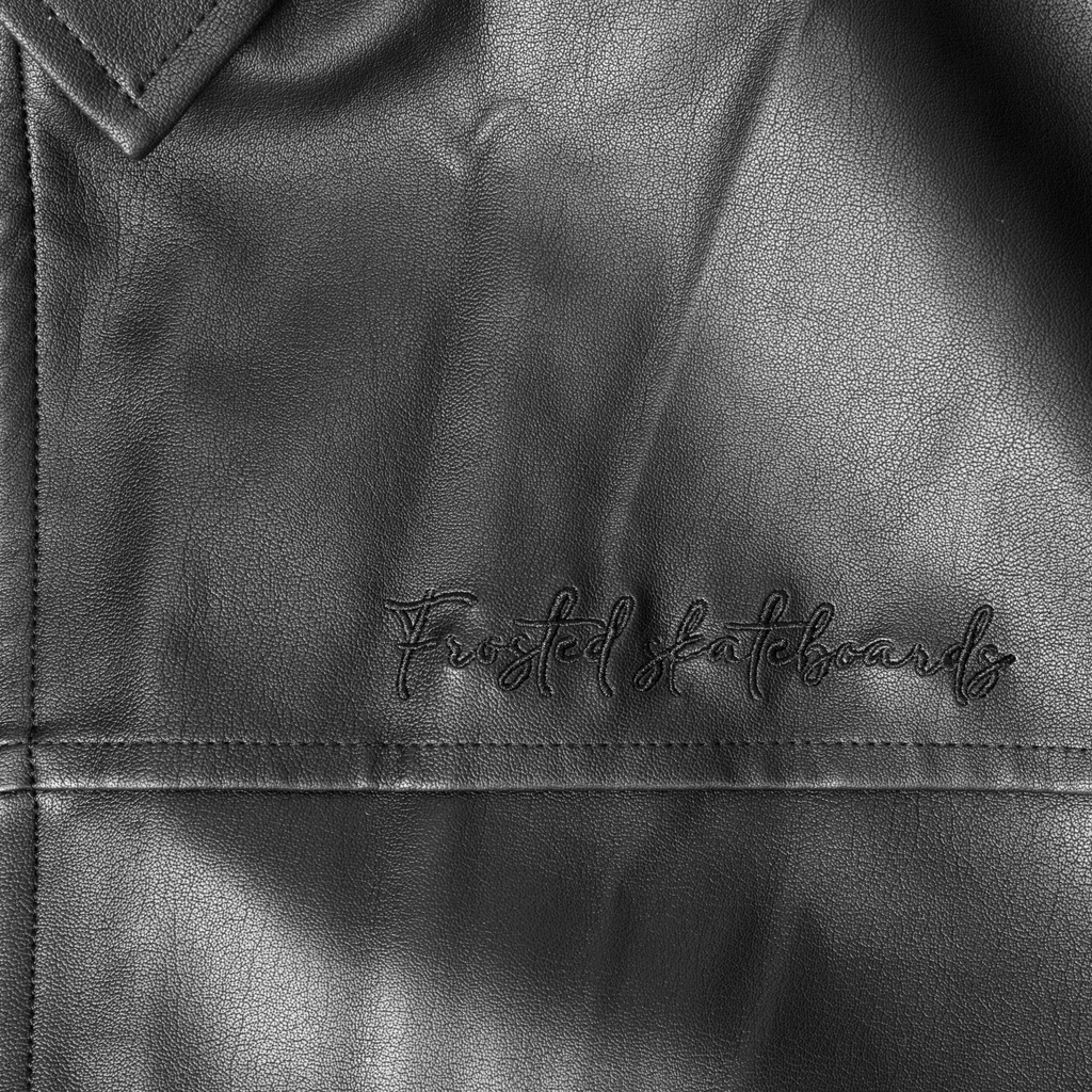 Frosted Leather Jacket Solid Black