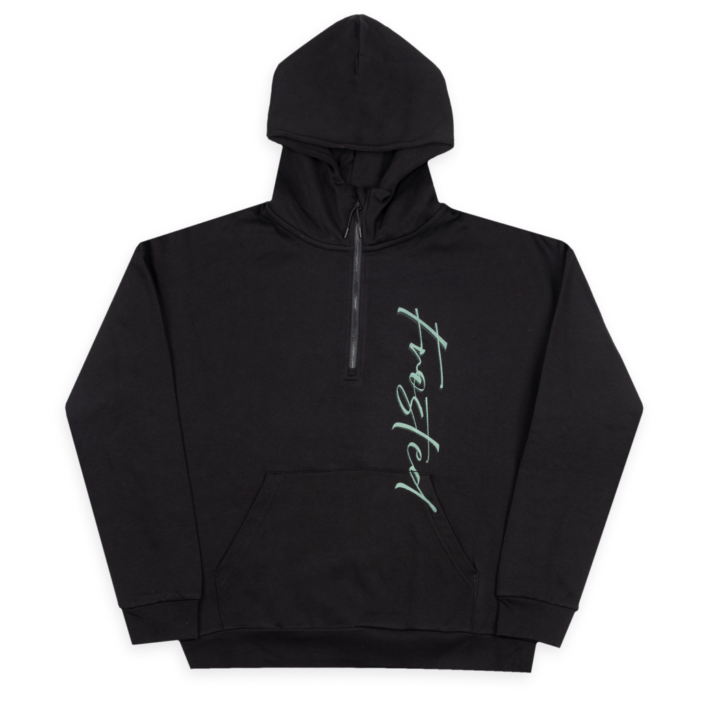 Frosted 1/4 Zip Hoodie Black
