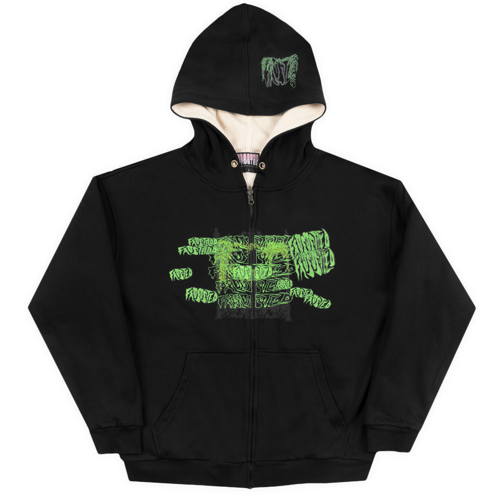 Reversible Waffle Black Hoodie