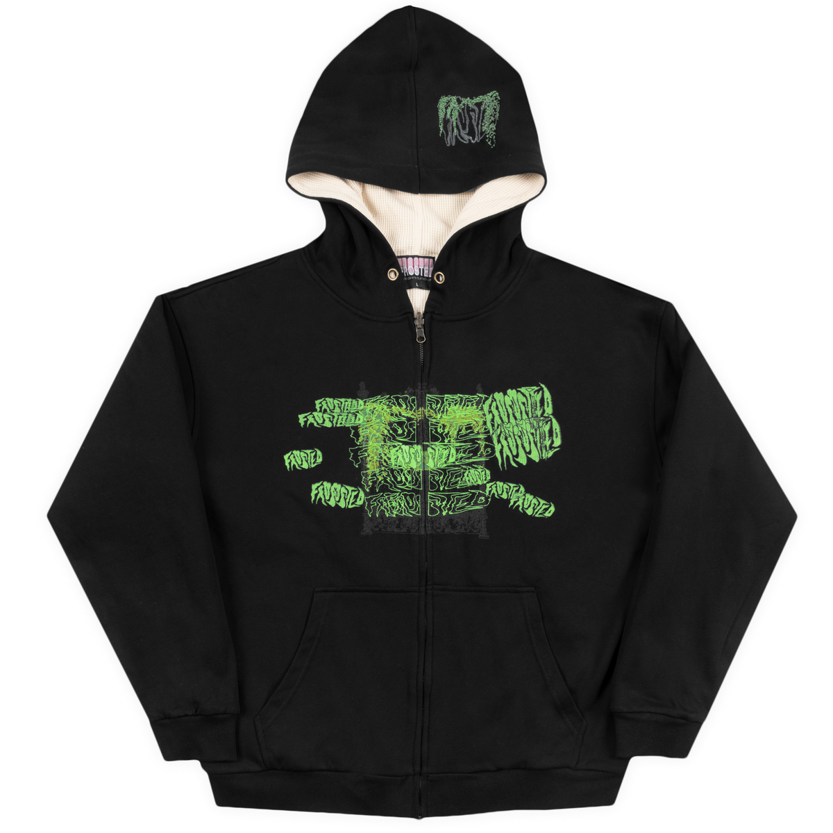 Reversible Waffle Black Hoodie