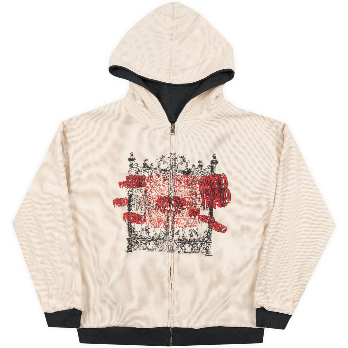 Reversible Waffle Black Hoodie