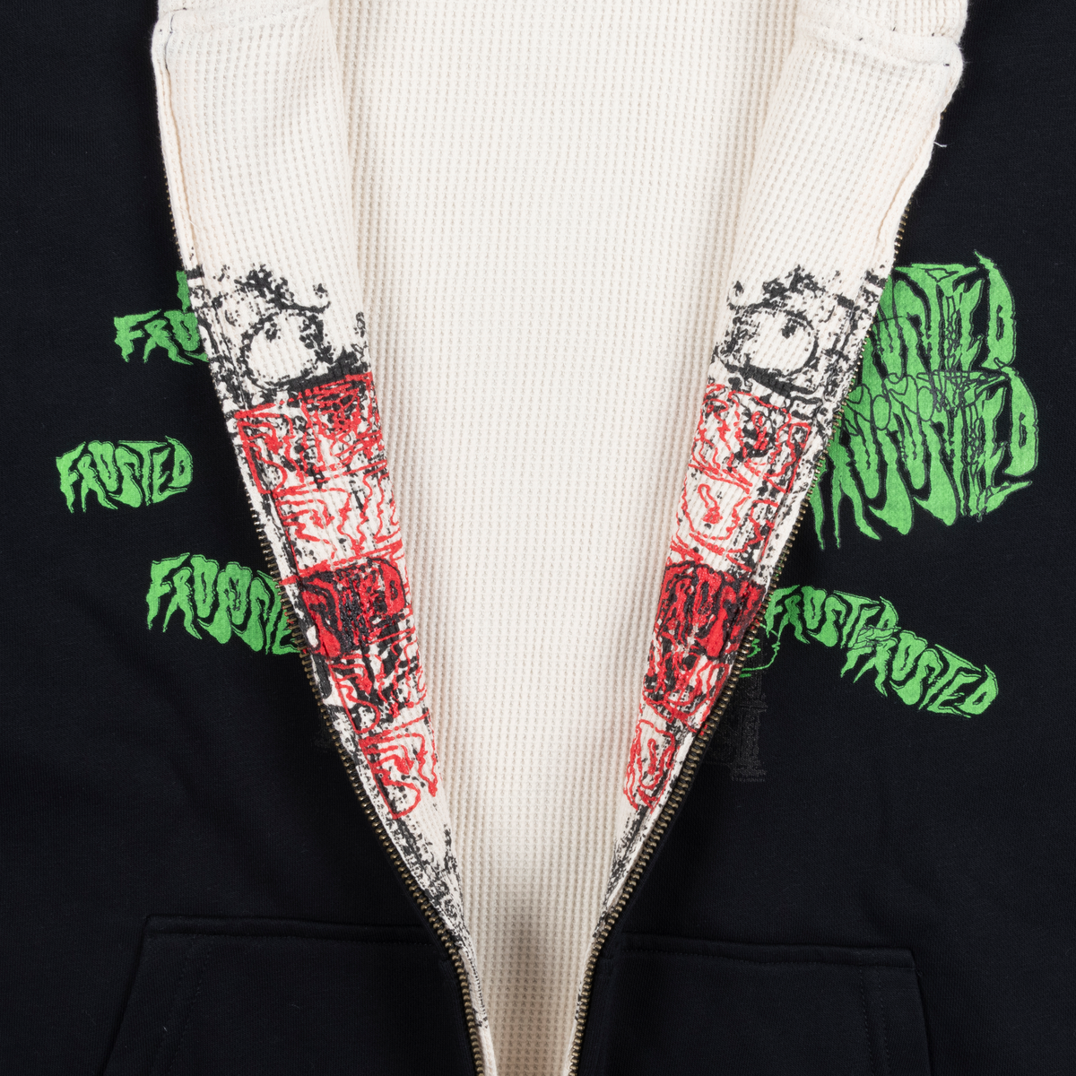 Reversible Waffle Black Hoodie