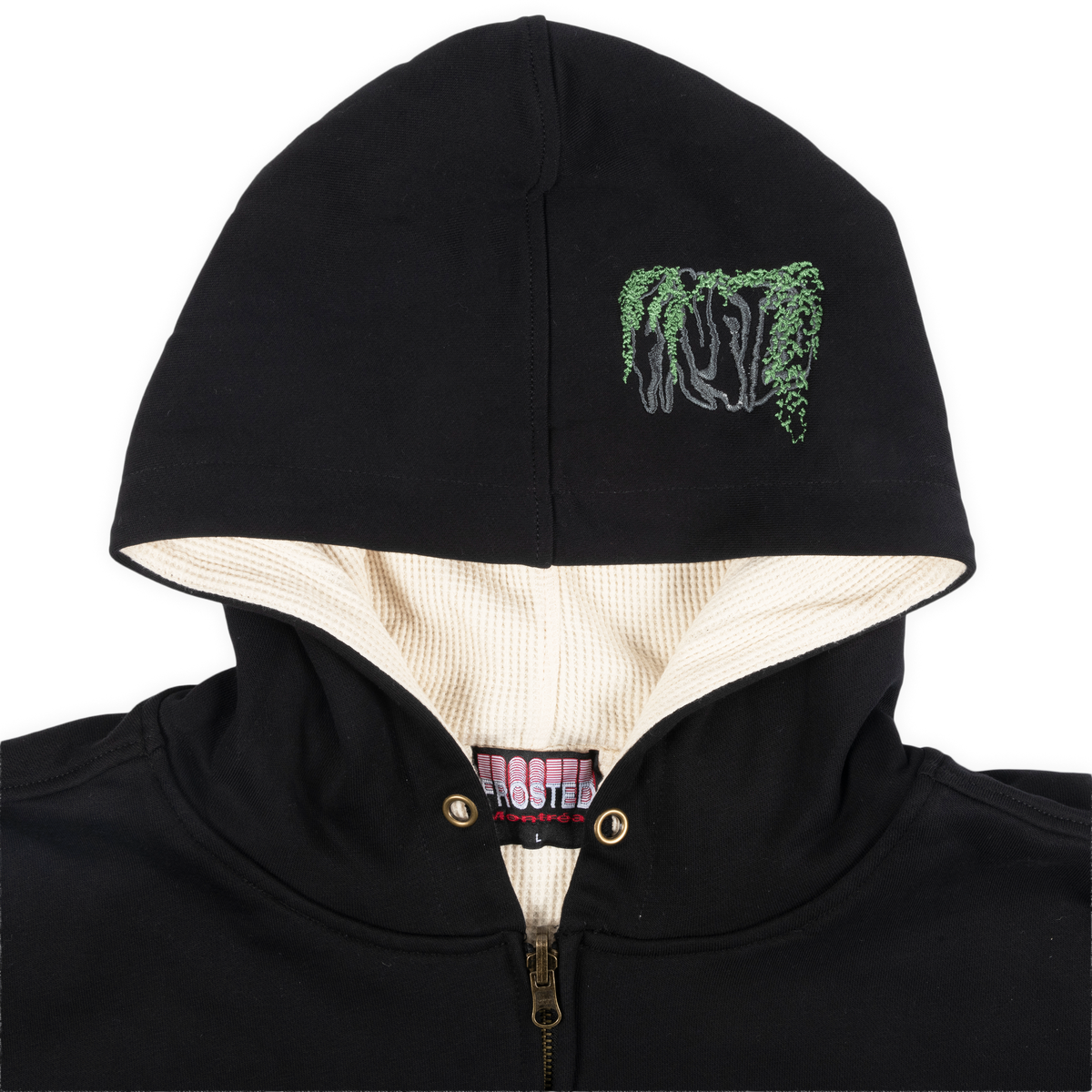 Reversible Waffle Black Hoodie