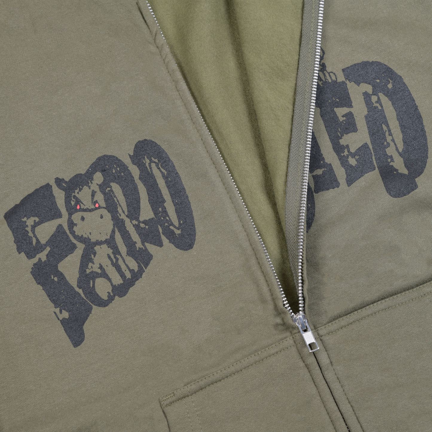 Safari Logo Zip Hoodie Olive Green