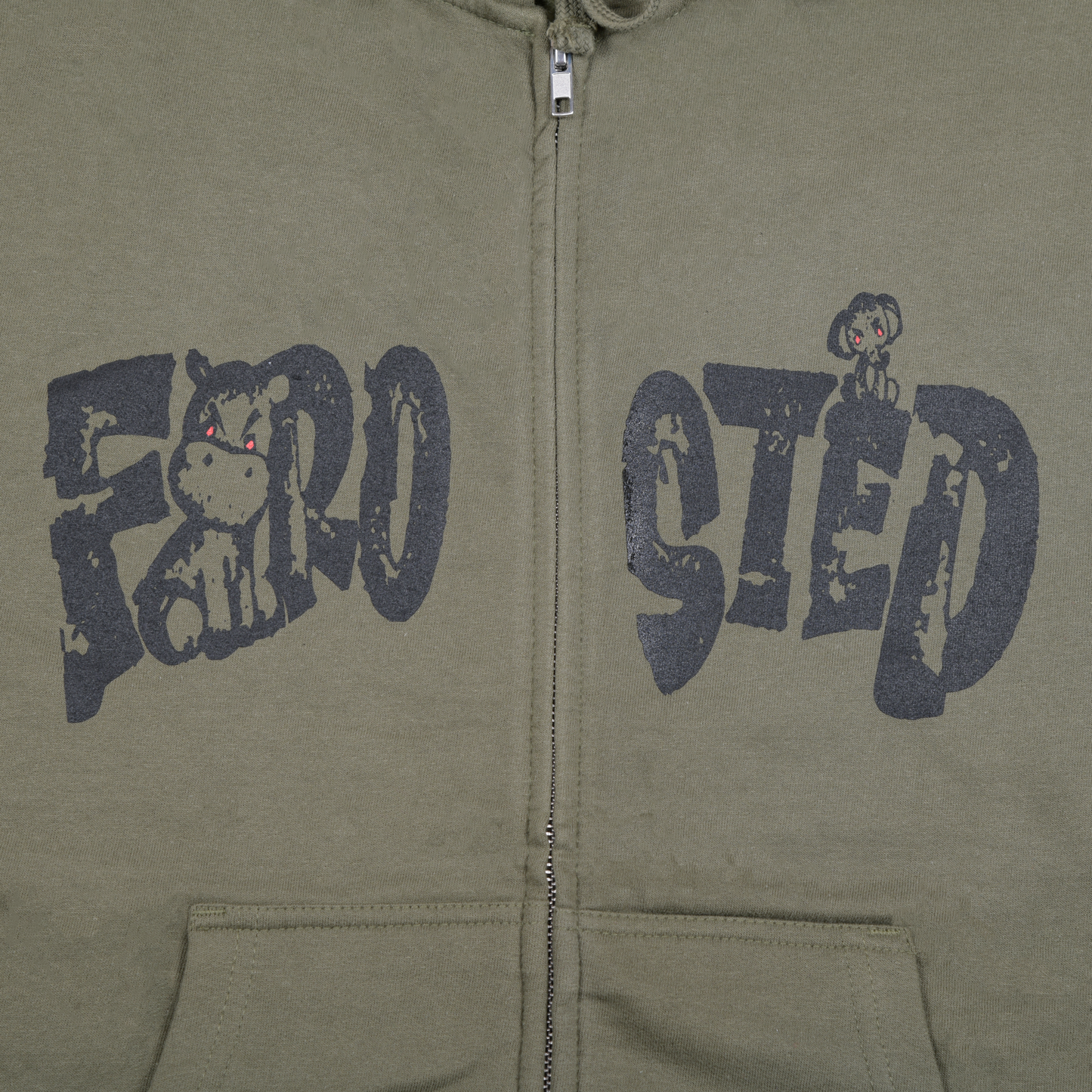 Safari Logo Zip Hoodie Olive Green