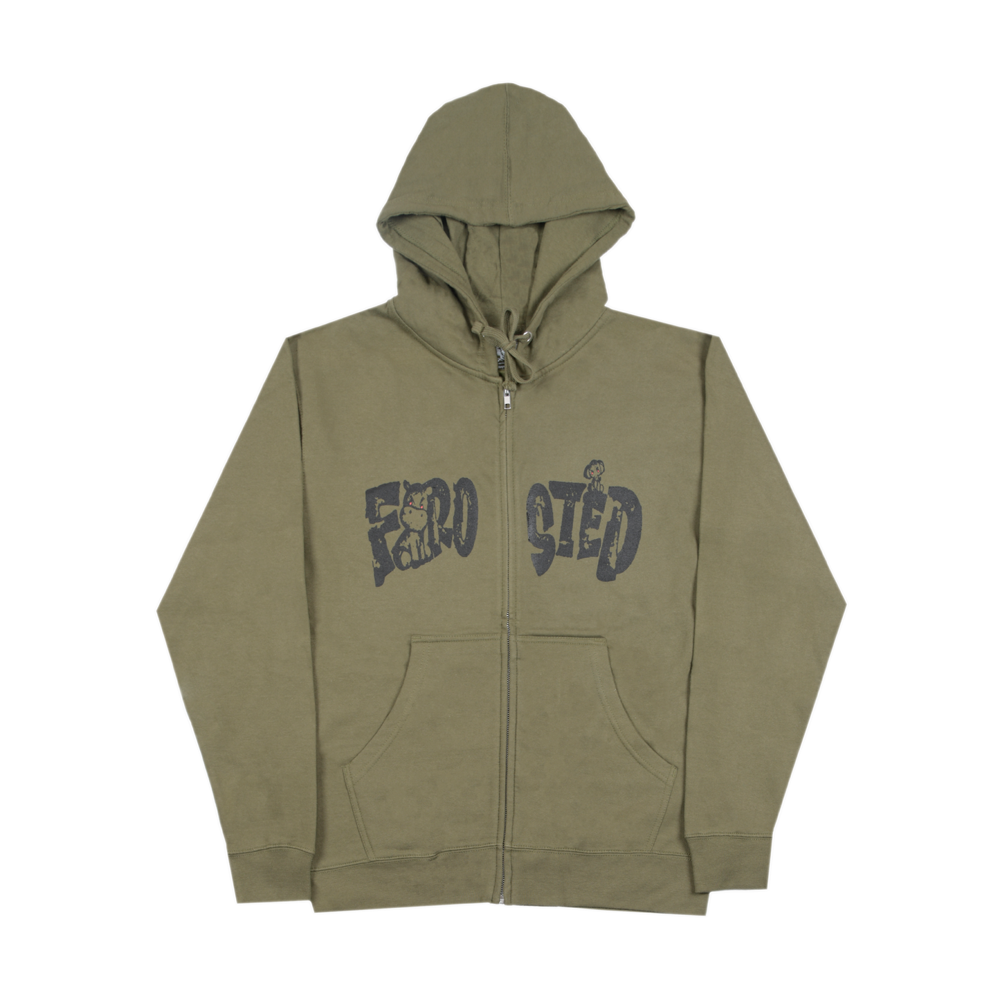Safari Logo Zip Hoodie Olive Green