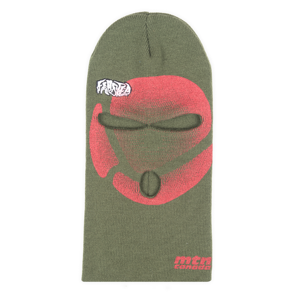Ski Mask Olive/Red