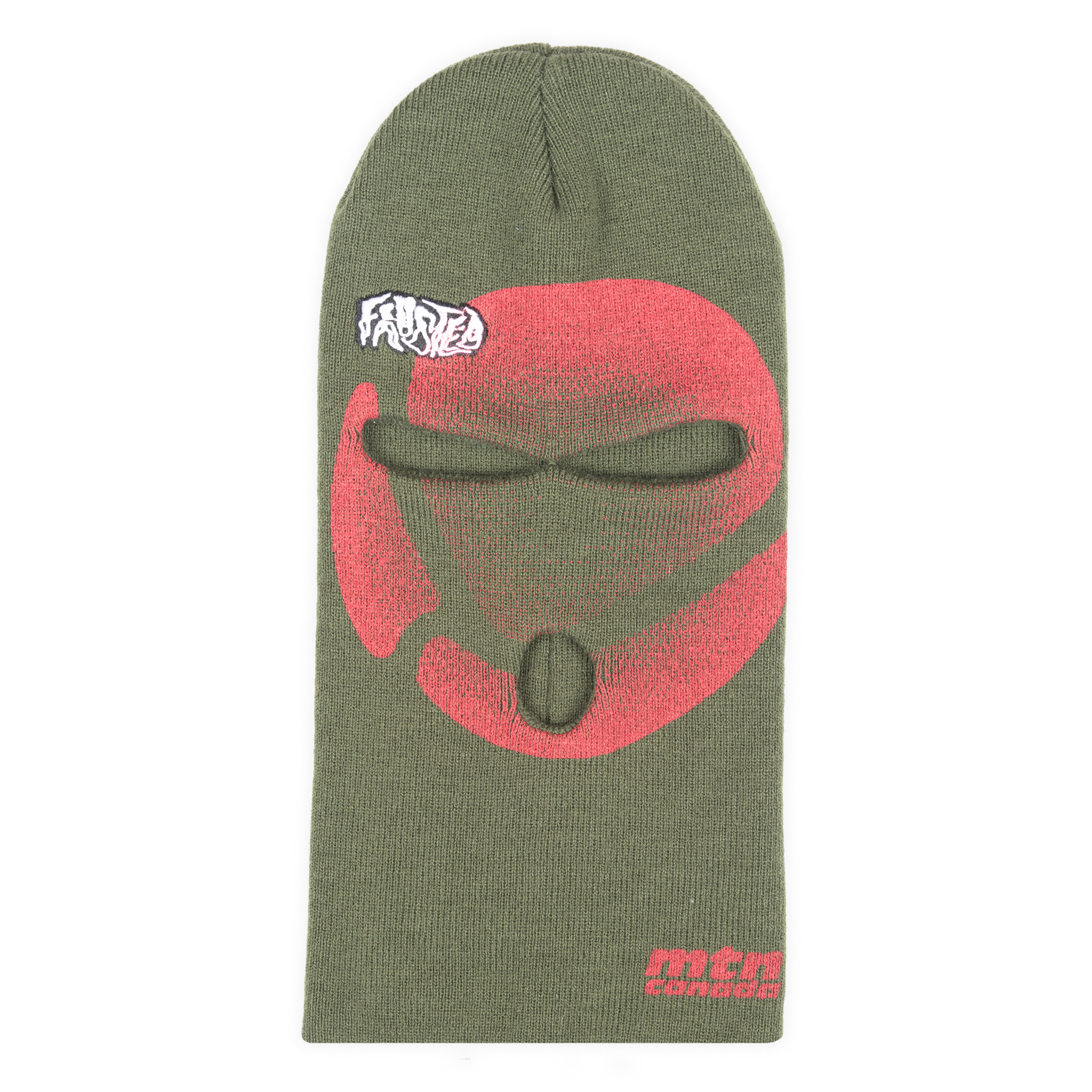 Ski Mask Olive/Red