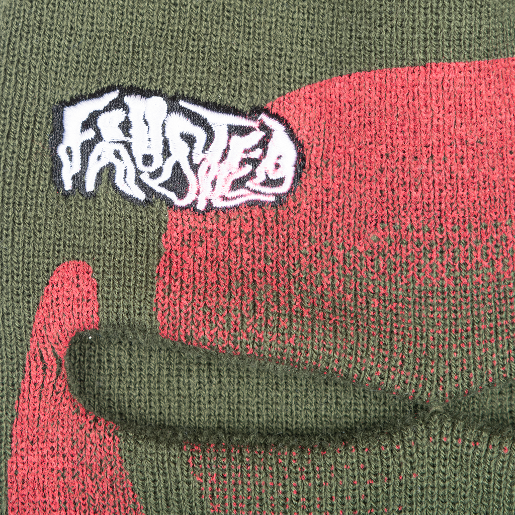 Ski Mask Olive/Red