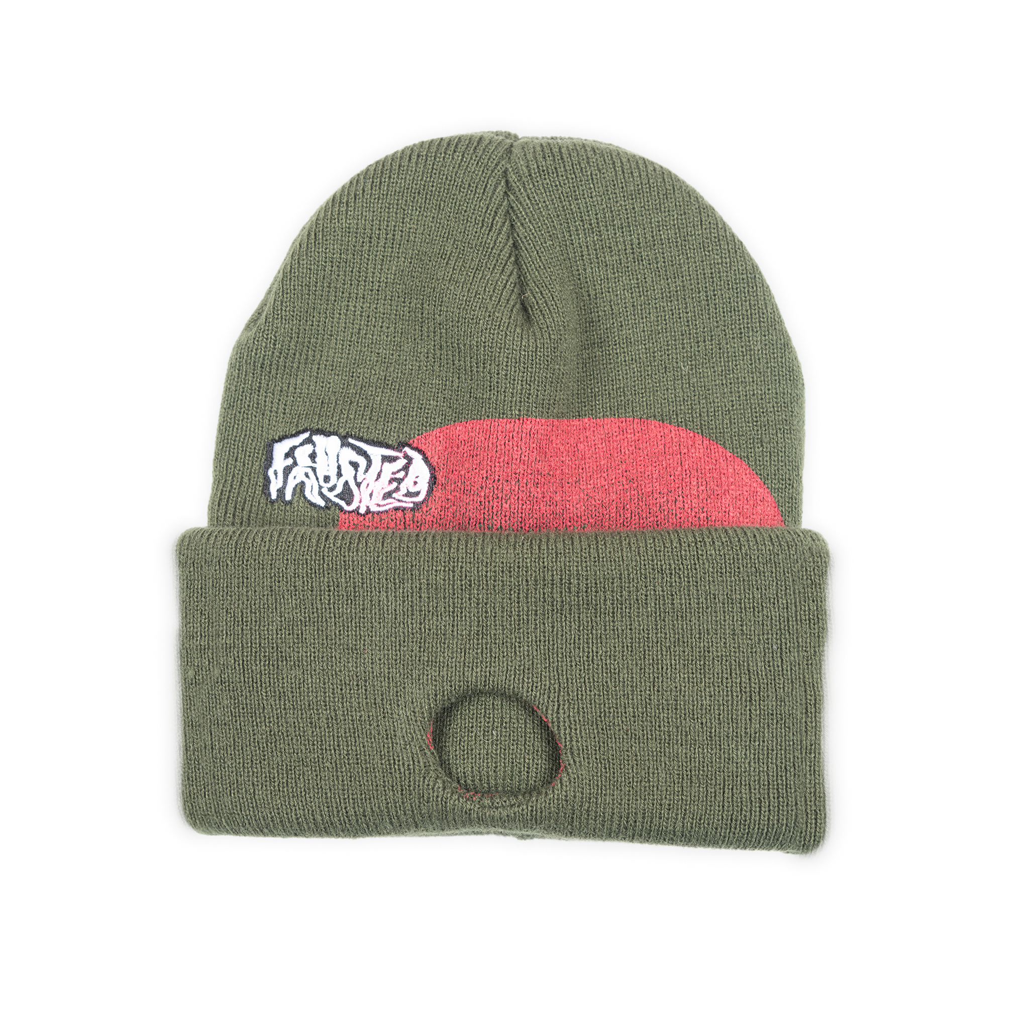 Ski Mask Olive/Red