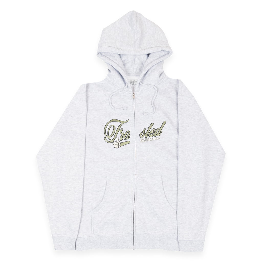 Thumbs Up Zip-Up Hoodie Ash Grey