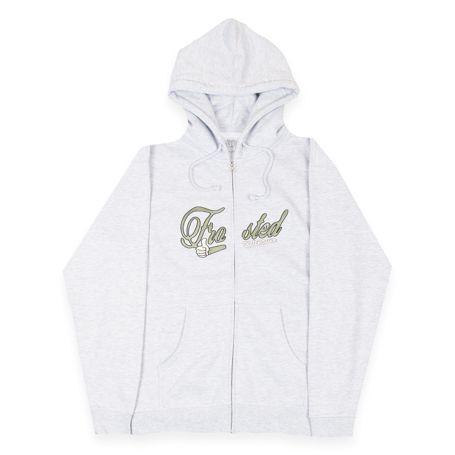 Thumbs Up Zip-Up Hoodie Ash Grey